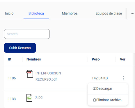 Course resource library in Virtud