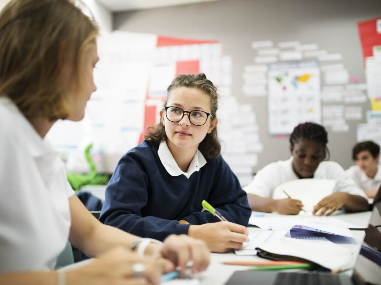 Students at a private school